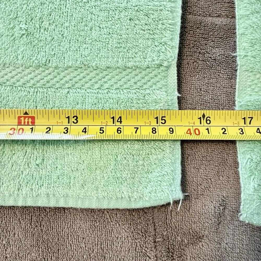 Vintage Fieldcrest Towel Set Green Stripe, 1 Bath, 2 Hand, 3 Pc Royal Velvet
